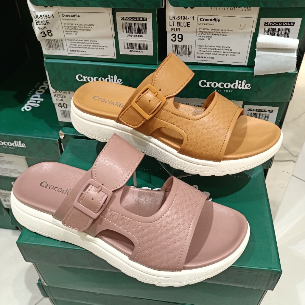sandal flat wanita sol 2cm CROCODILE original matahari