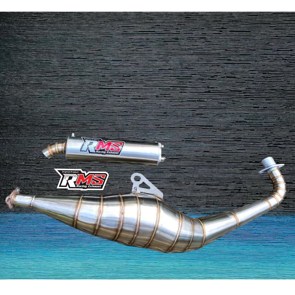 knalpot motor poswan fizr kalajengking stainlles 2 tak
