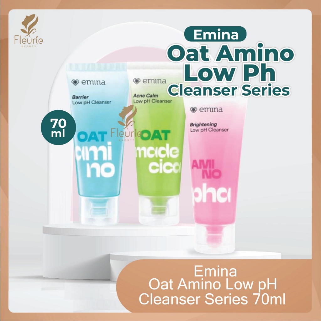 EMINA Oat Amino Low pH Cleanser Series 70ml -  Barrier (Biru) / PHA Brightening (Pink) / Madecica Ac