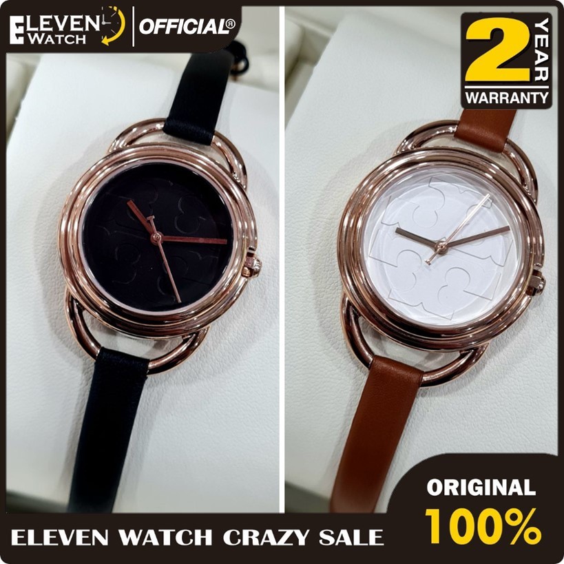 [Promo] Jam Tangan Wanita Tory Burch TBW 7224 / TBW7224 Miller Leather Strap Garansi 2 Tahun [✔COD]