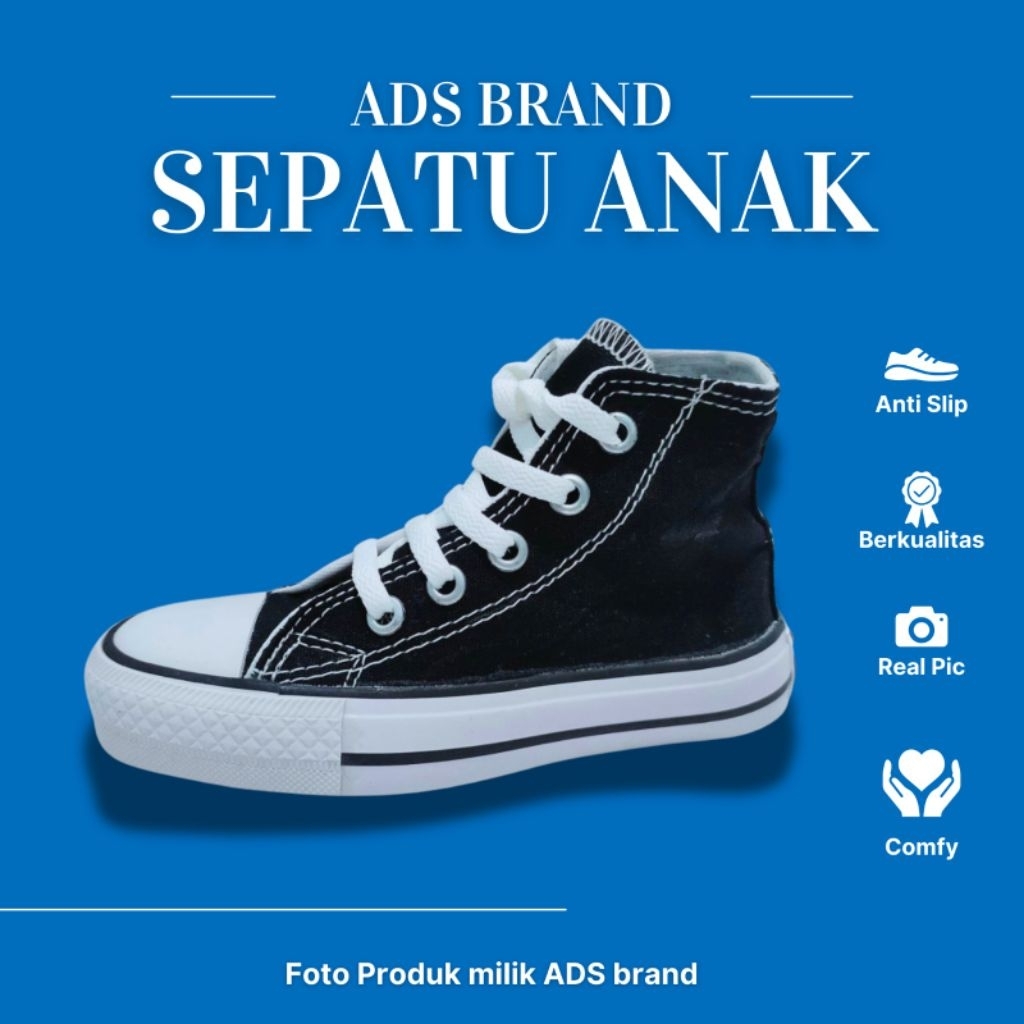 Sepatu CONVERSE All star HIGH TALI Anak SEPATU SEKOLAH  SEPATU CASUALUsia 1-10 tahun size 21-35