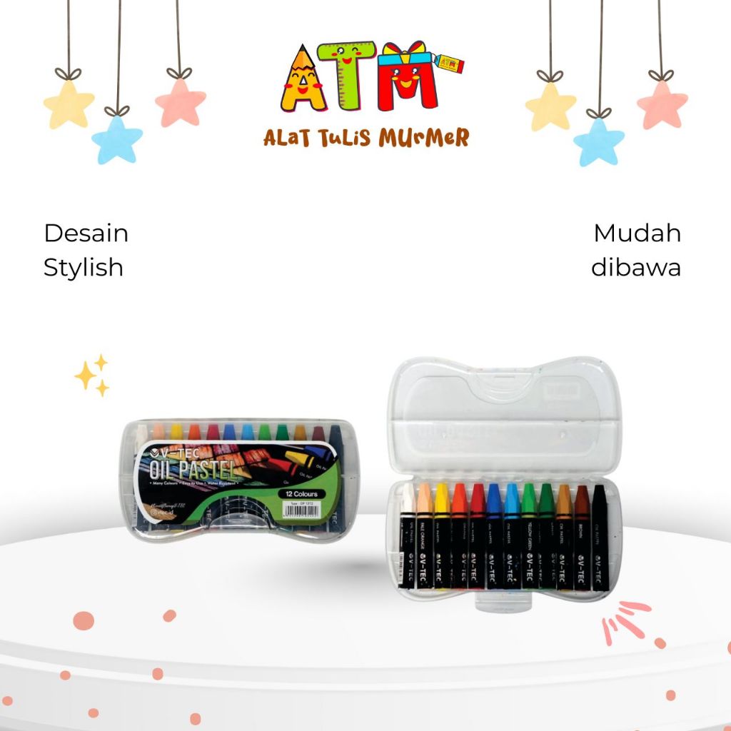 

Crayon/Oil Pastel/Vtec Oil Pastel OP 12,18,24,36,48 Warna