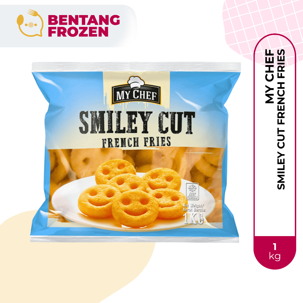 

My Chef Kentang Smiley Cut French Fries 1Kg / Kentang Goreng Frozen Bentuk Smiley