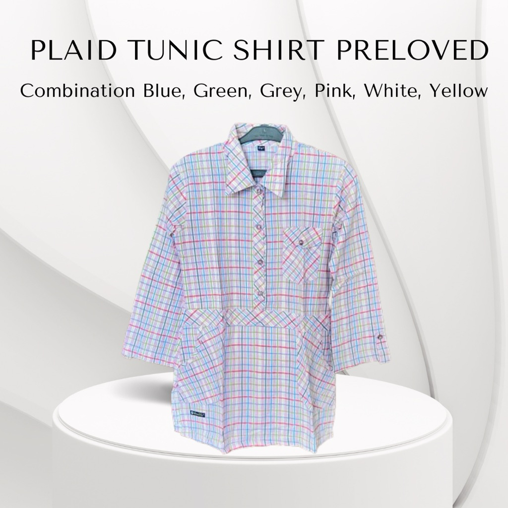 Plaid Tunic Shirt / Plaid Tunic / Kemeja Tunik Kotak-Kotak / Tunik Kotak-Kotak / Long Shirt / Tartan