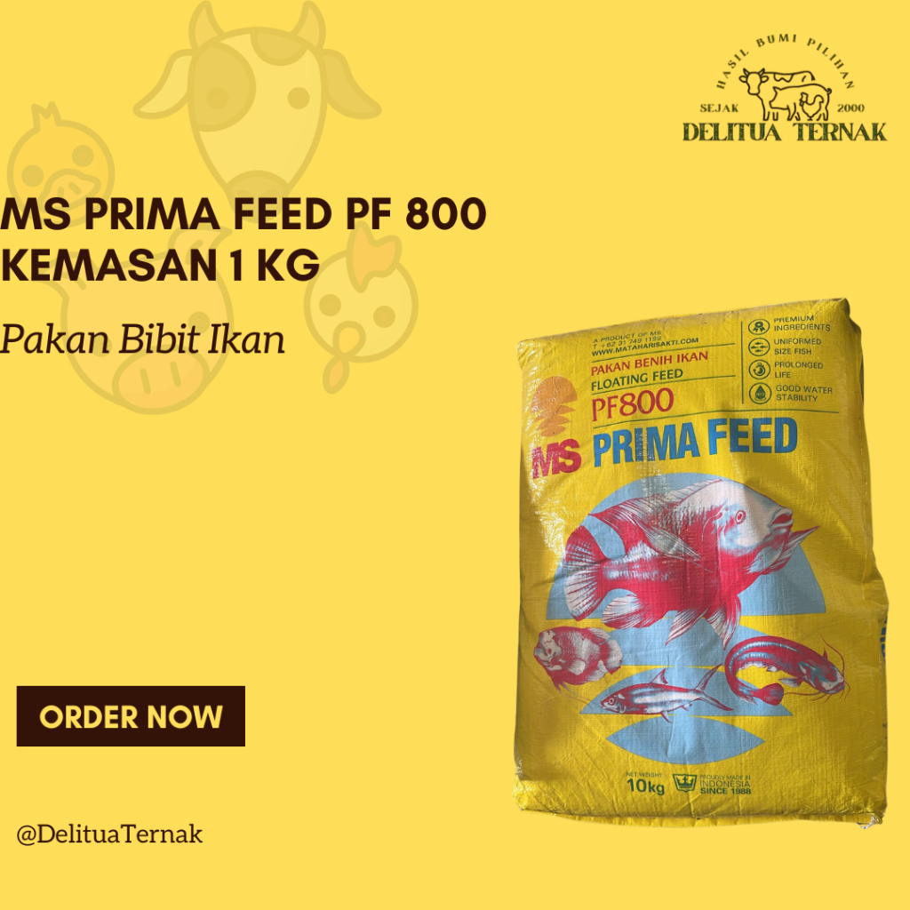 PF 800 MS Prima Feed Per 1 KG (Pakan Benih Ikan Floating Feed)