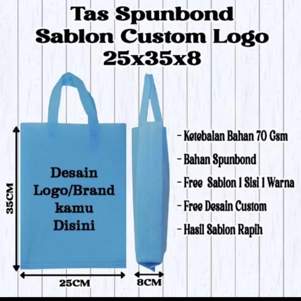 

Tas Spunbond 25x35x8 sablon Custom