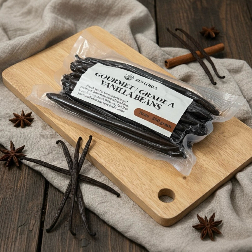 

VANILLA BEANS GRADE A | Gourmet 500 Gram - EUFLORIA