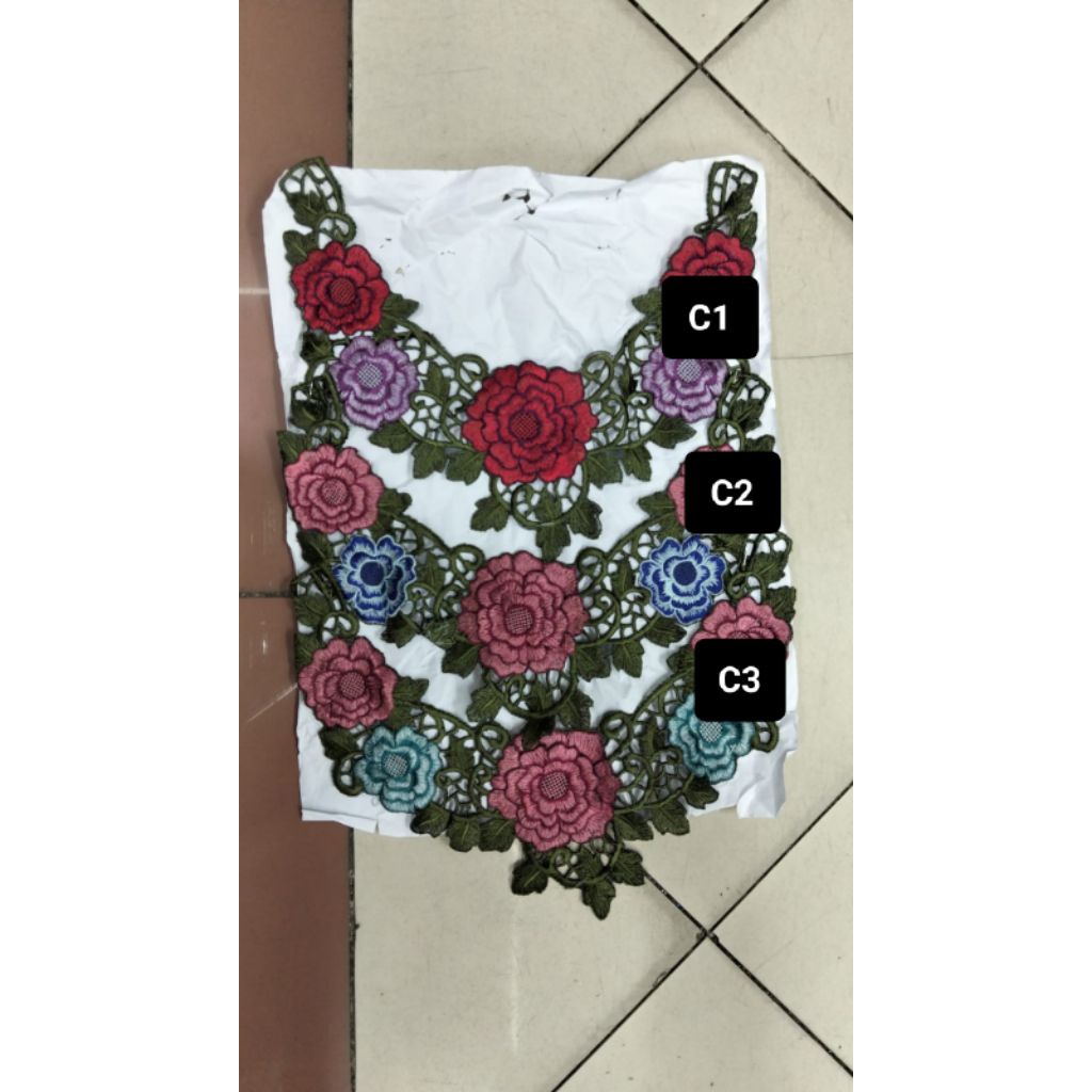 Bordir bunga tempel/bunga tempel mix warna/bunga bordir bunga jadi