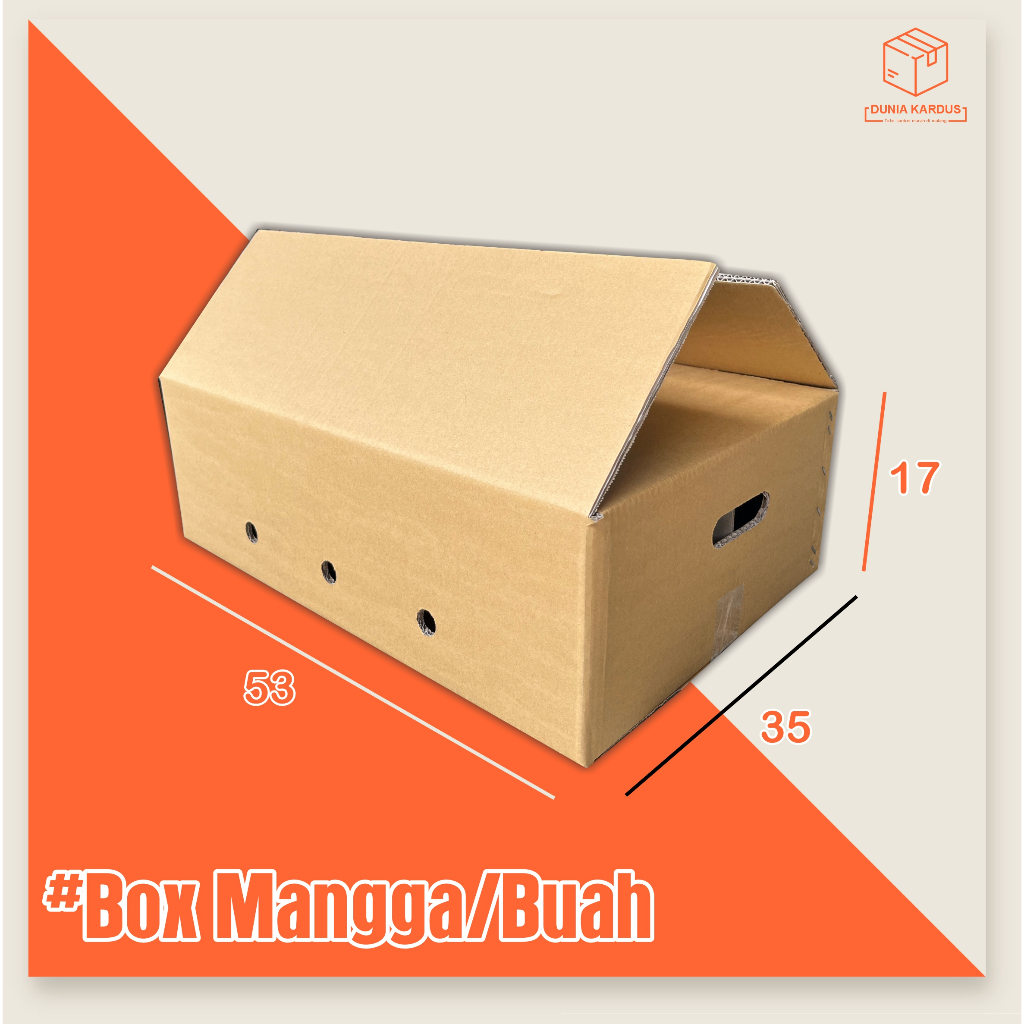 box mangga polos isi 24  10 kg + sekat | 53x35x17 cm /box mango/box mangga alpukat/box buah/kardusbu