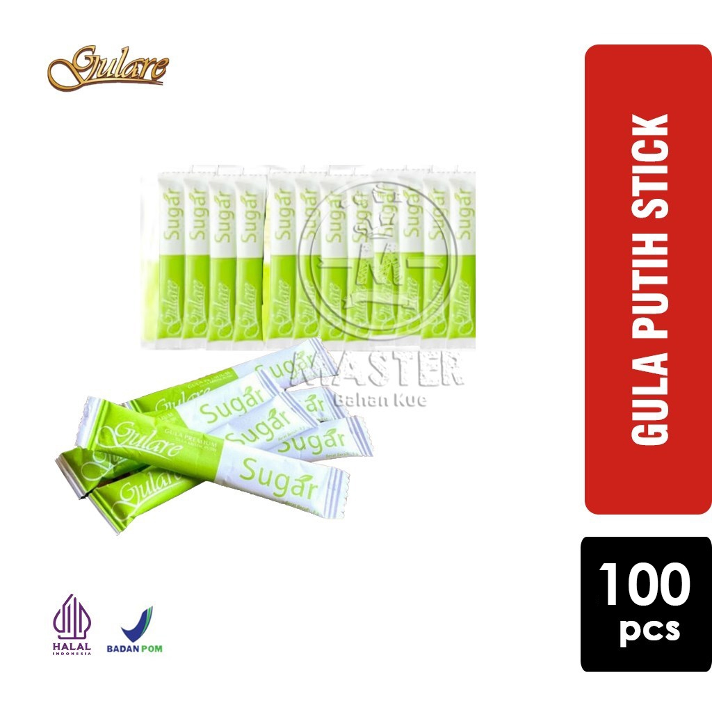 

Gula Sachet GULARE Stik White Sugar Stick [1 Pack isi 100pcs]