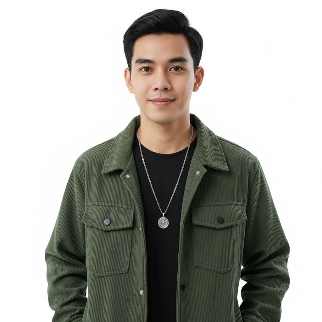 Jaket kerah Corduroy stripe Bahan katun Corduroy high quality