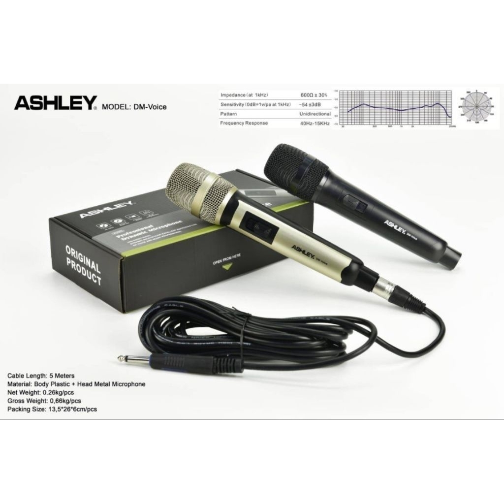 microphone kabel Ashley DM voice mic kabel mik kabel mic vokal karaoke