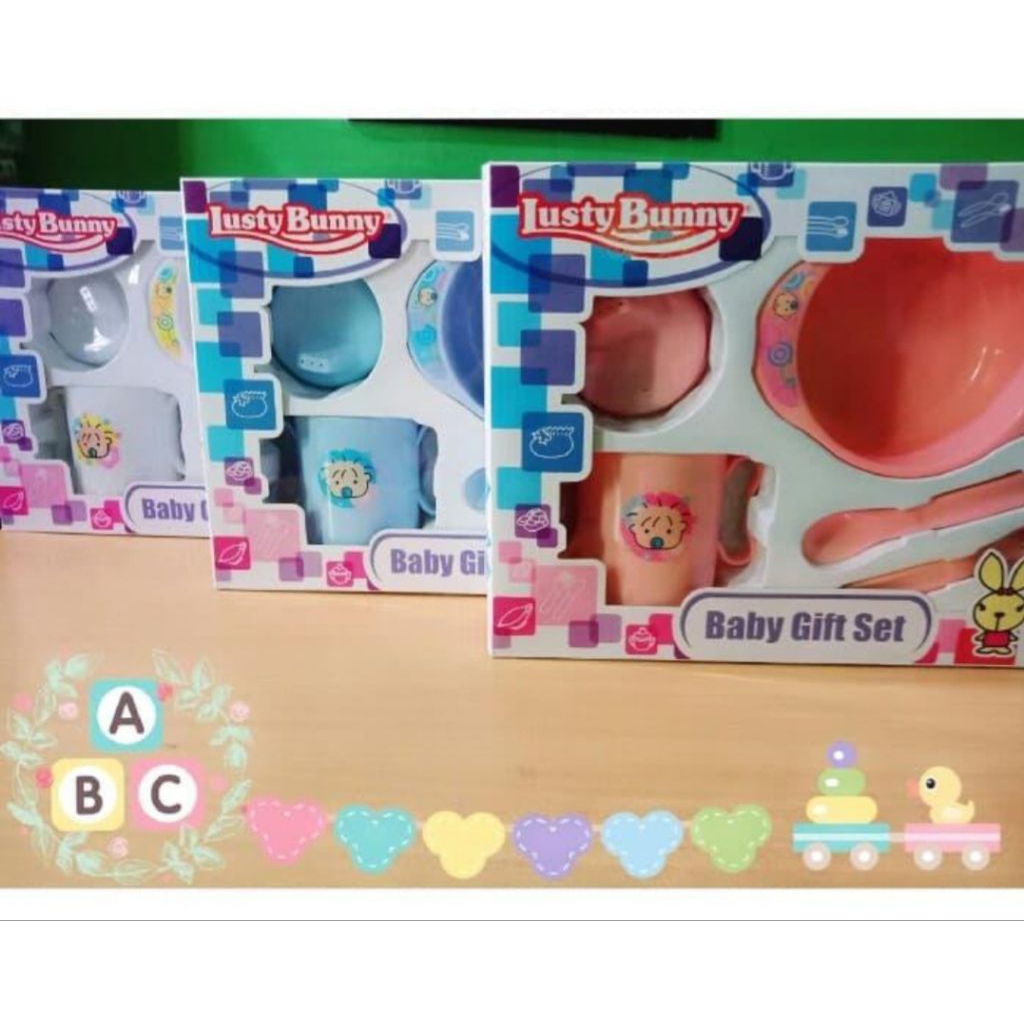 Feeding set lusty bunny tempat makan anak bayi lusty bunny kado bayi