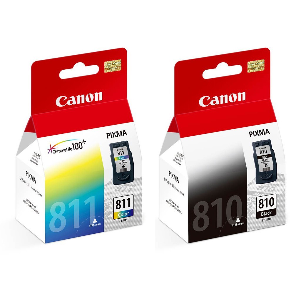 Catridge Canon 810/811 Tinta Siap Pakai IP2770 MP237 MP258 MP287 MP497 Original Hitam & Warna