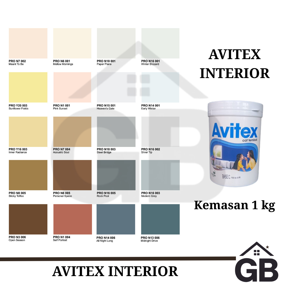 Avitex TINTING 1kg // Avitex Cat Tembok 1 Kg Dari Avian // Bisa Request Custom Tinting (et.2)