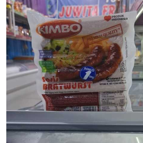 Sosis Sapi Jumbo Kimbo Bratwurst isi 6+1 Premium Besar 500gr Beef Sausage / Rasa Enak
