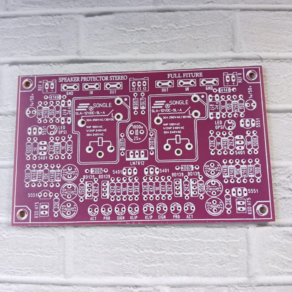PCB PROTECTOR SPEAKER ANTI KONSLET STEREO FULL FITURE DCP OCP + led indicator PCB PERTINAK