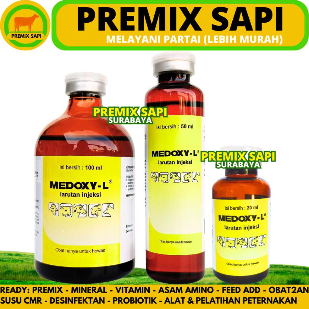MEDOXY L 100ML MEDOXY L 50ML MEDOXY L 20ML MEDION - Obat Hewan Anti Infeksi Spektrum Luas Ternak