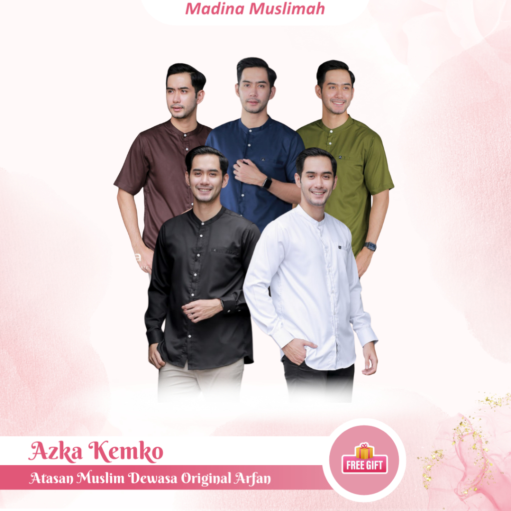Azka Kemko by Arfan Indonesia | Kemeja Koko | Busana Muslim Pria Dewasa