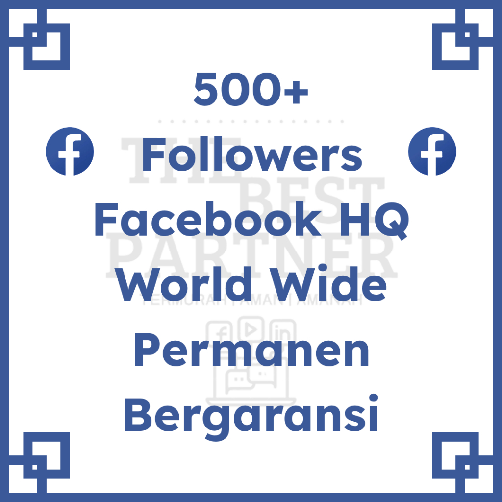 Followers Facebook World Wide Permanen Bergaransi | 100+ 200+ 300+ 400+ 500+ Folls FB Mix Dunia | Fo