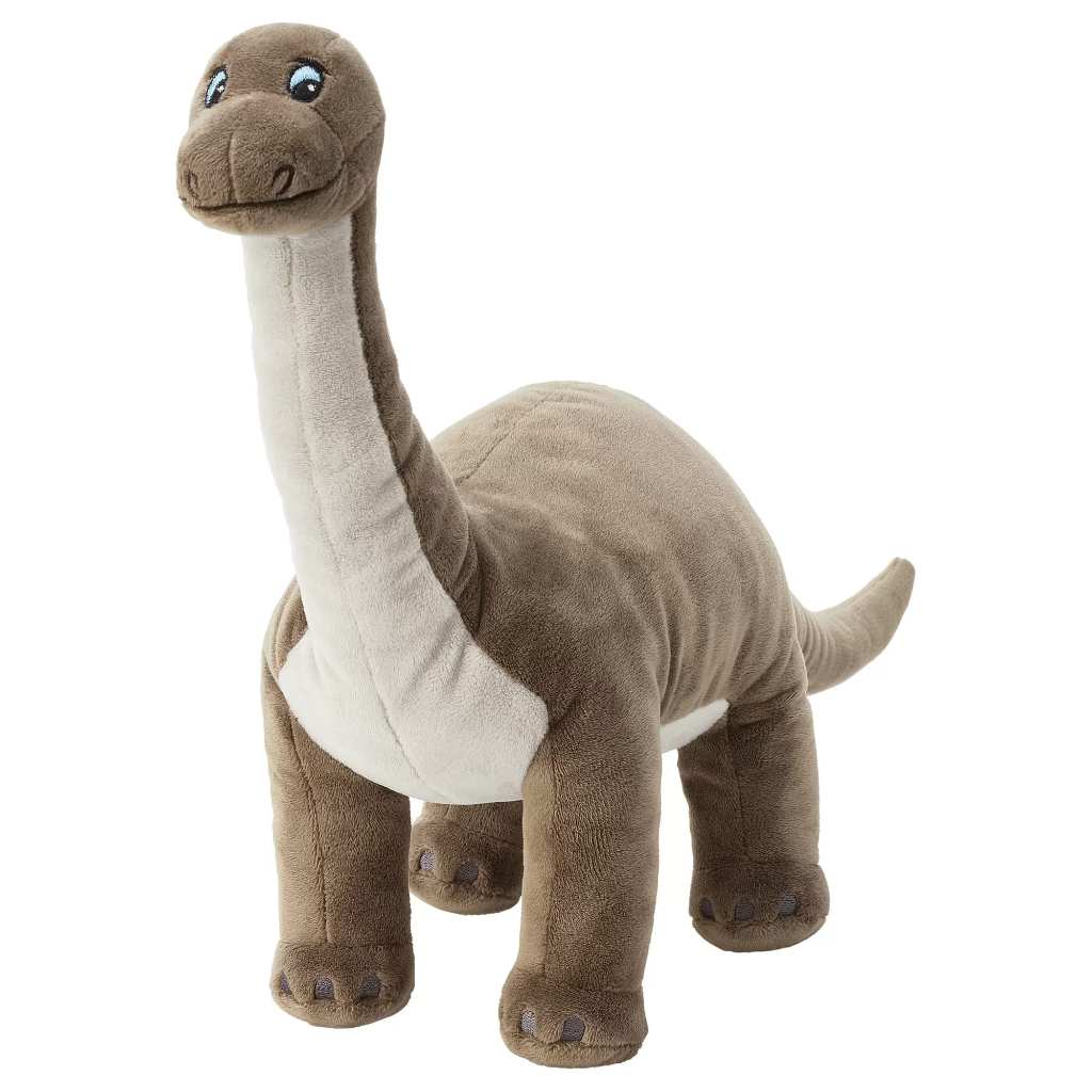 Ikea Jattelik Brontosaurus Dinosaur Toy 90cm Boneka Dinosaurus Besar Coklat Lucu