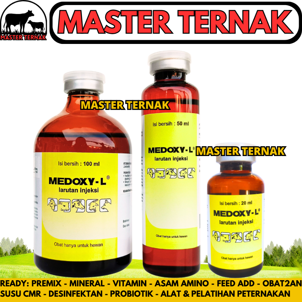 MEDOXY L 100ML MEDOXY L 50ML MEDOXY L 20ML MEDION - Obat Hewan Anti Infeksi Spektrum Luas Ternak