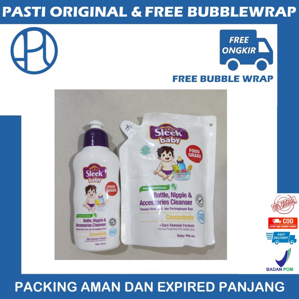 SLEEK BABY BOTTLE, NIPPLE & ACCESORIES CLEANSER CONCENTRATE SLEK