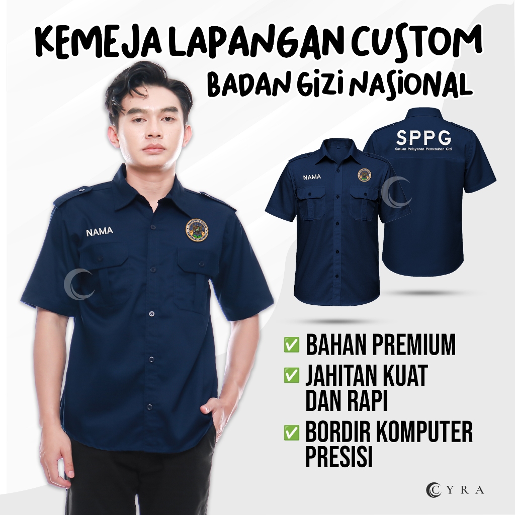 Kemeja Custom Badan Gizi Nasional Kemeja PDH PDL BGN SPPG