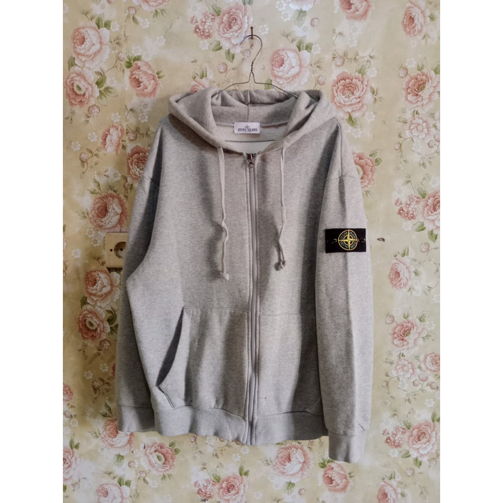 zip hoodie stone island junior second abu grey