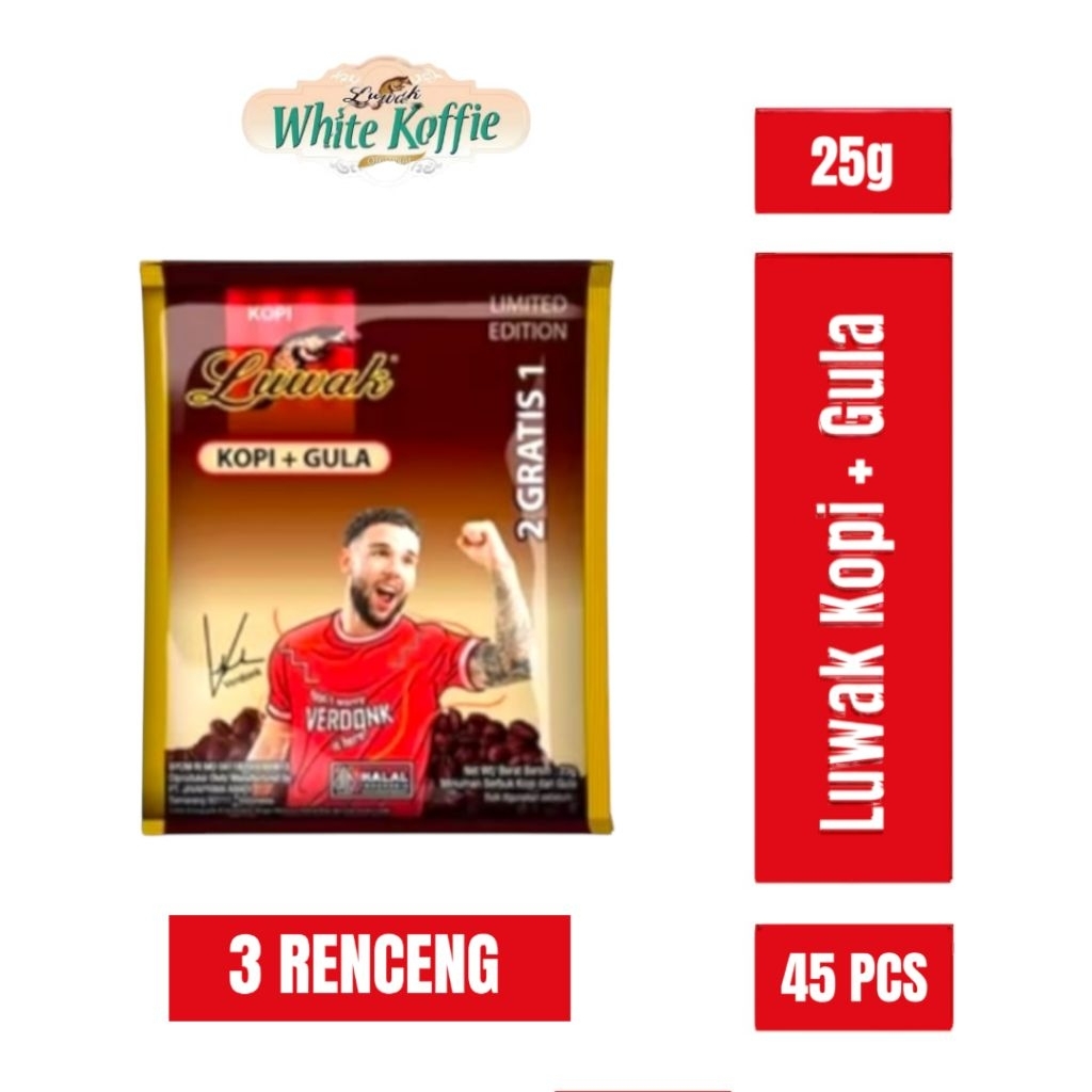 

3 RENCENG LUWAK KOPI GULA 45 SACHET