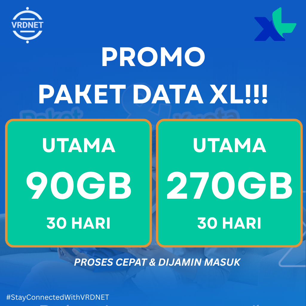 Promo Triple Kuota XL Murah 90GB 270GB 30 Hari Full Kuota Utama Semua Wilayah