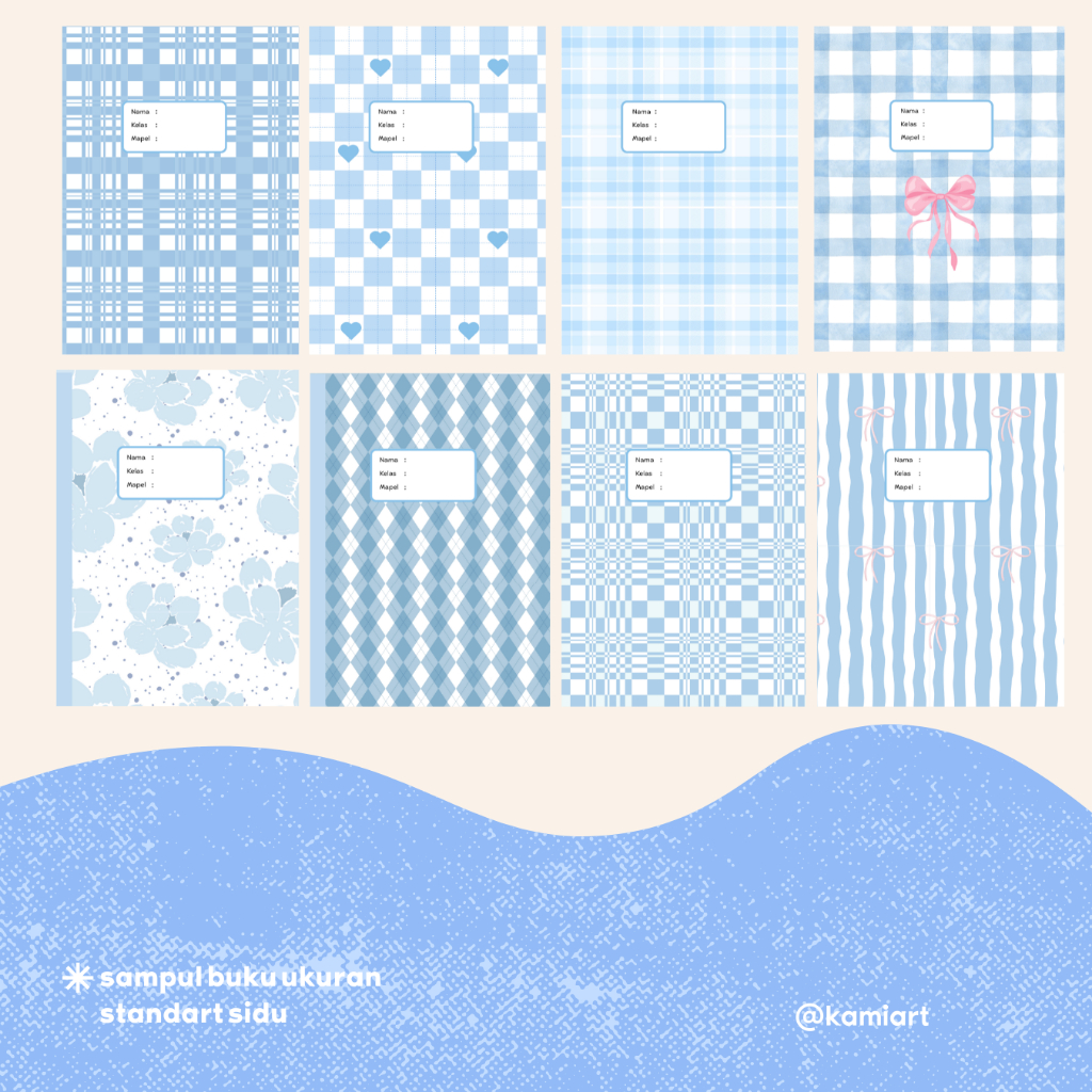 

Sampul Buku Aesthetic korean style Blue Series Bahan HVS Premium