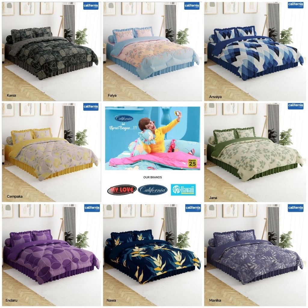 California - Bedcover california 180x200 bedcover set rumbai california original