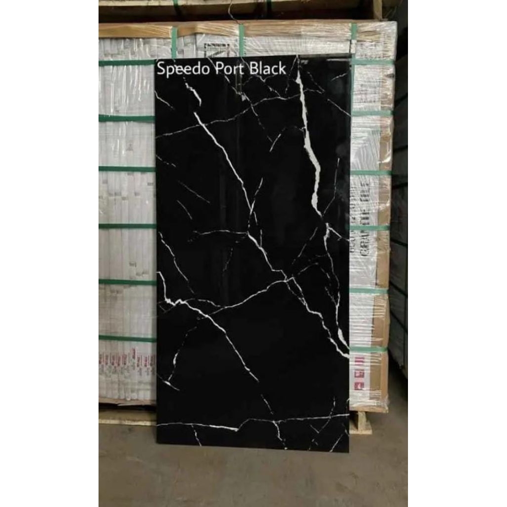 Granit lantai hitam Glossy Glazed polished 60x120 Speedo port black - Speedo