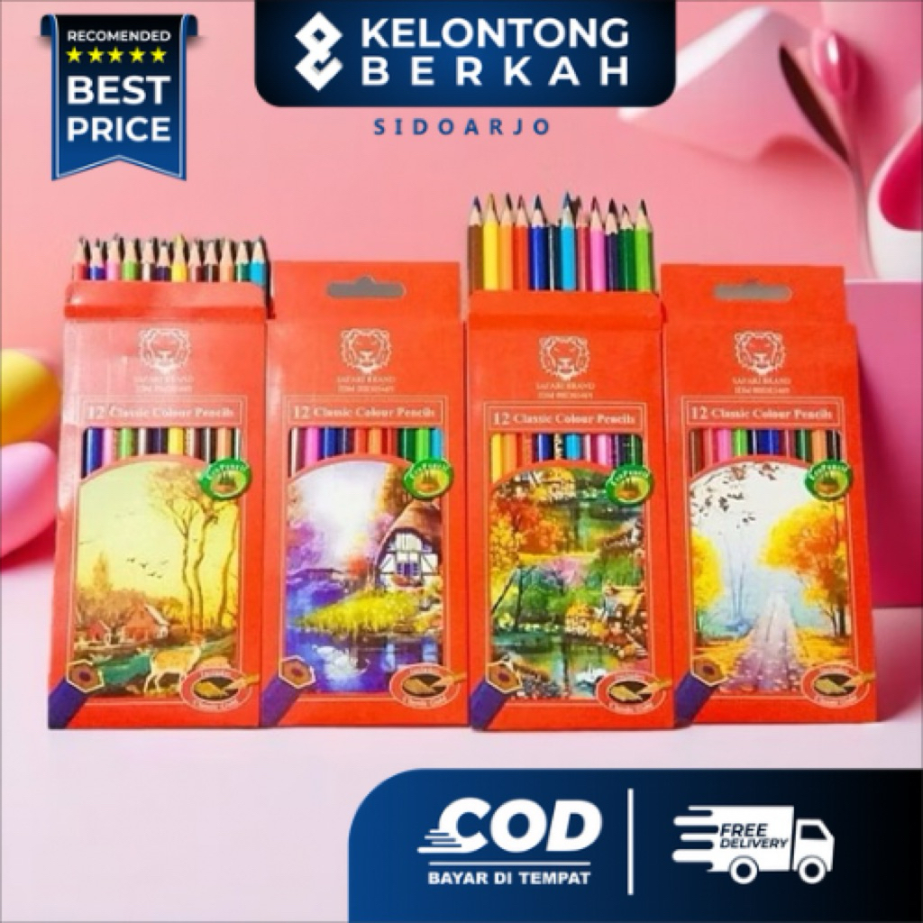 

Pensil Warna Safari 12 Warna Panjang / Pensil Mewarnai