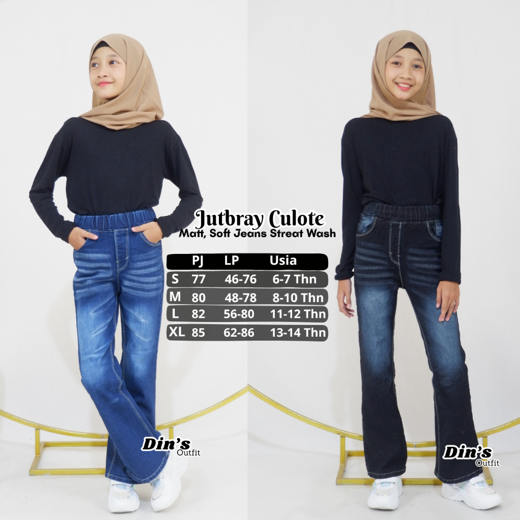 Celana Jeans Cutbray Anak Perempuan 6-14 Tahun / Celana Cutbray Jeans Anak Perempuan / Celana Cutbra
