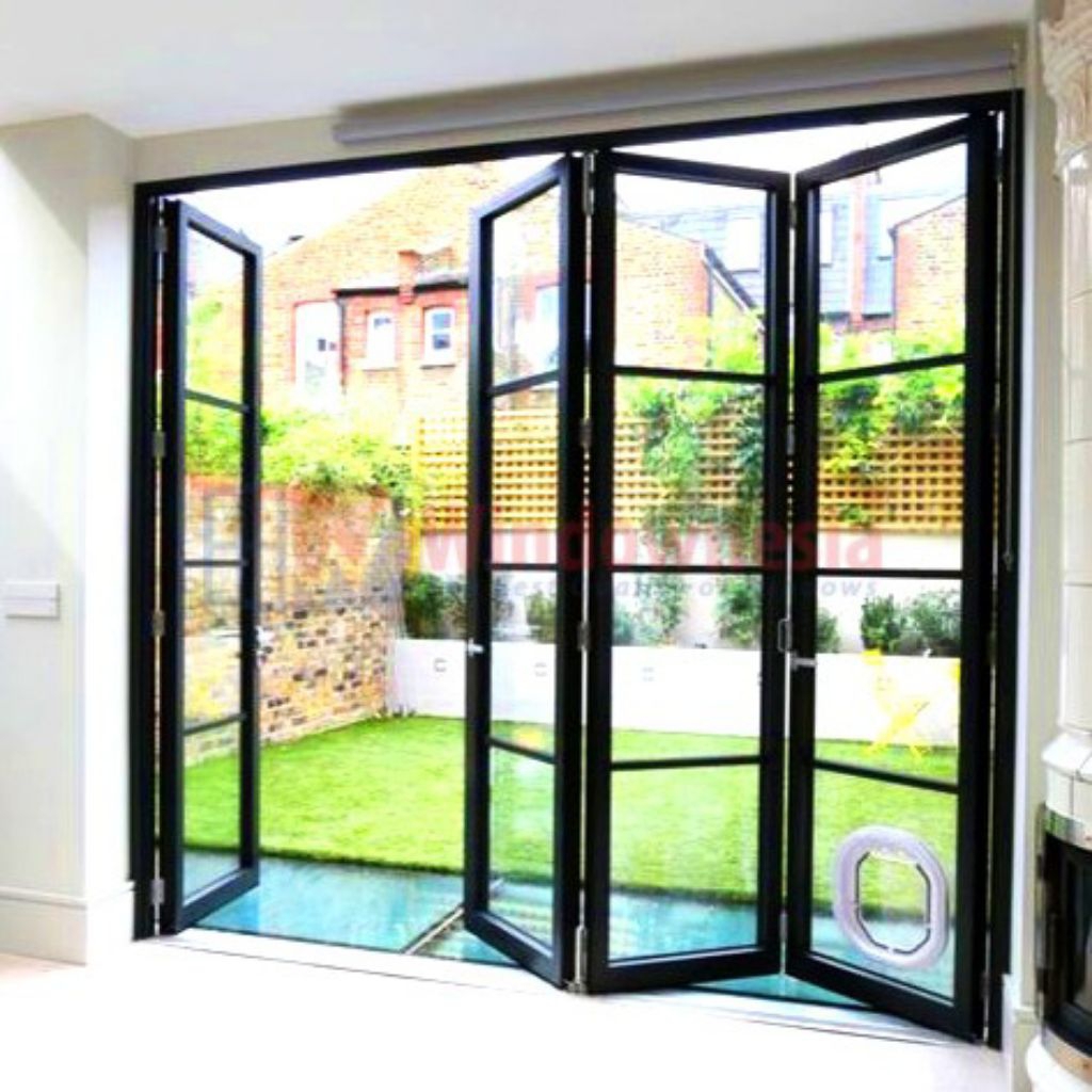 Pintu lipat aluminium kaca