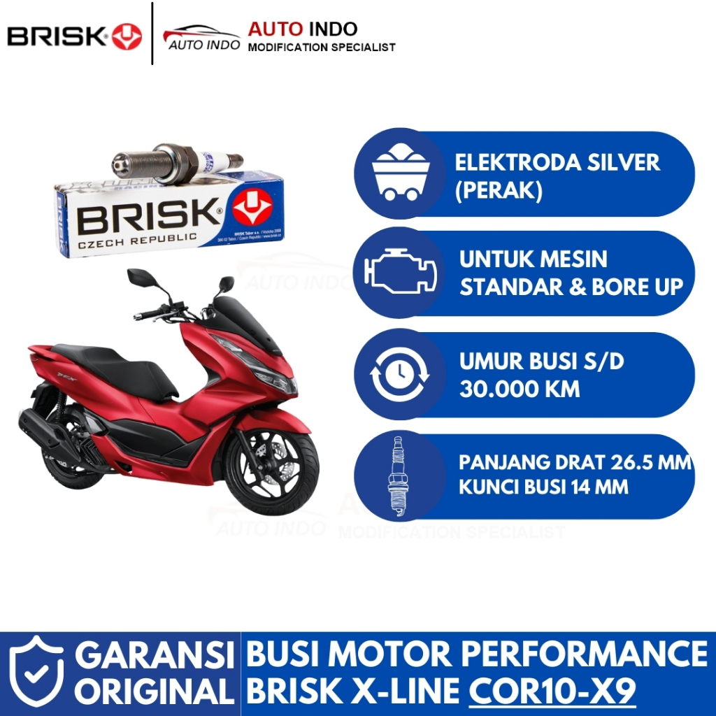 Busi Motor Brisk Xline Racing COR10-X9 untuk Honda PCX 160 | Garansi Asli Brisk
