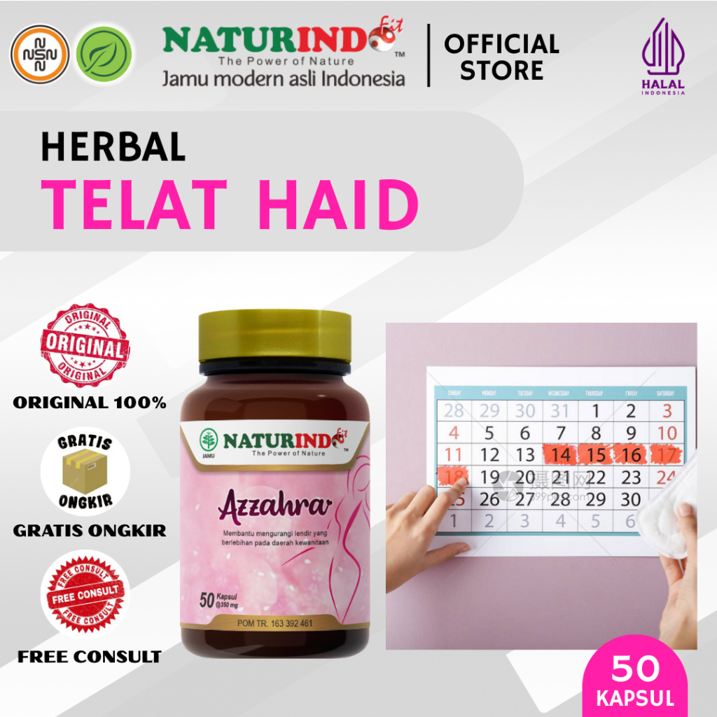 Azzahra Naturindo Herbal Pelancar Haid Telat Haid Telat 1 2 3 4 Bulan Melancarkan Datang Bulan Nyeri