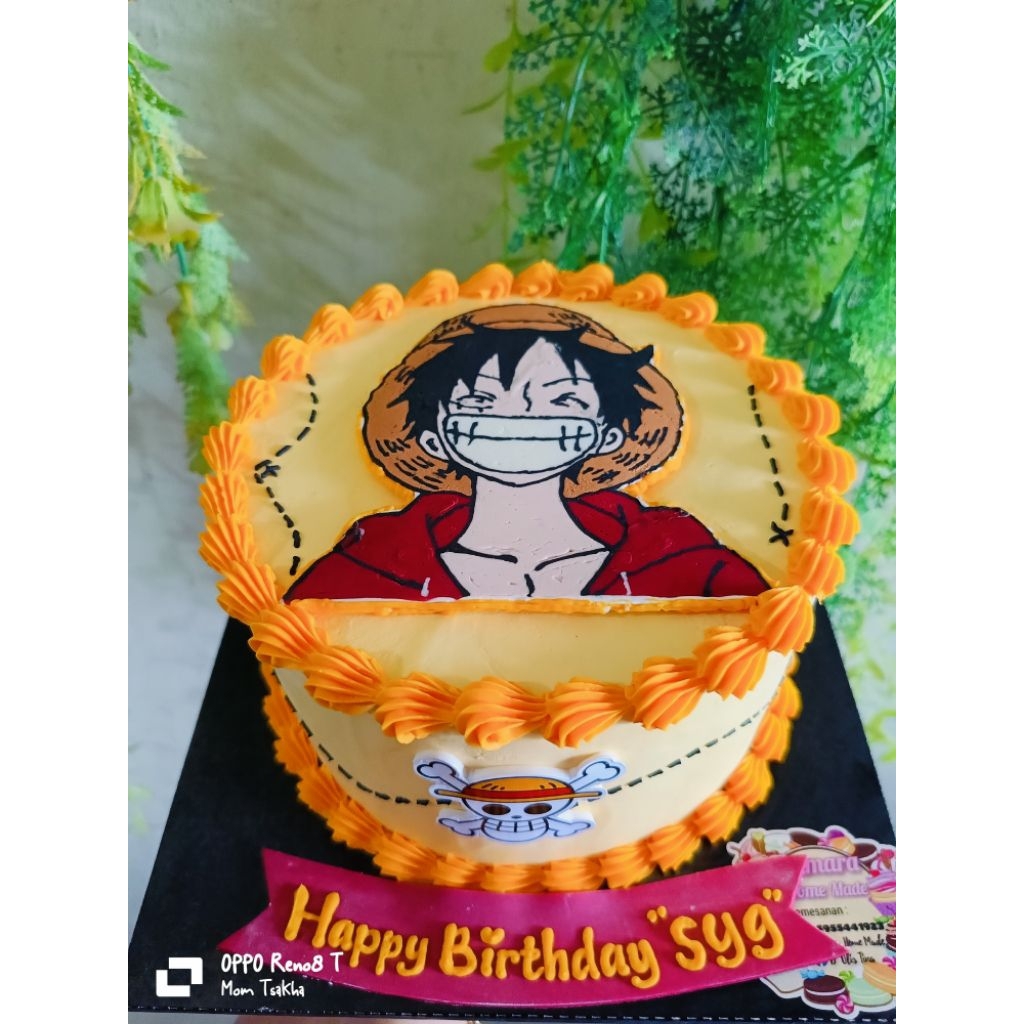 

Kue ulang tahun karakter Luffy "one piece" / kue ultah costum/ Birthday Cake