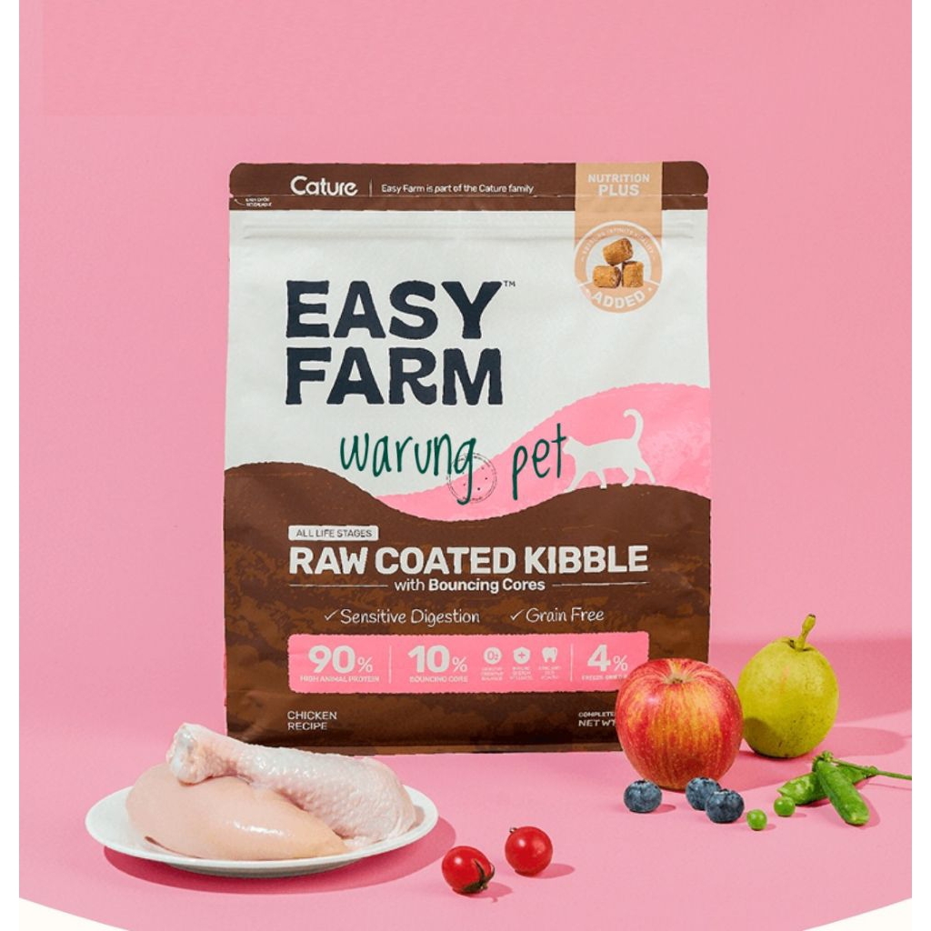 Cature Easy Farm Raw Coated Kibble Dry Cat Food / Makanan Kucing Rasa Ayam, Ikan & Domba