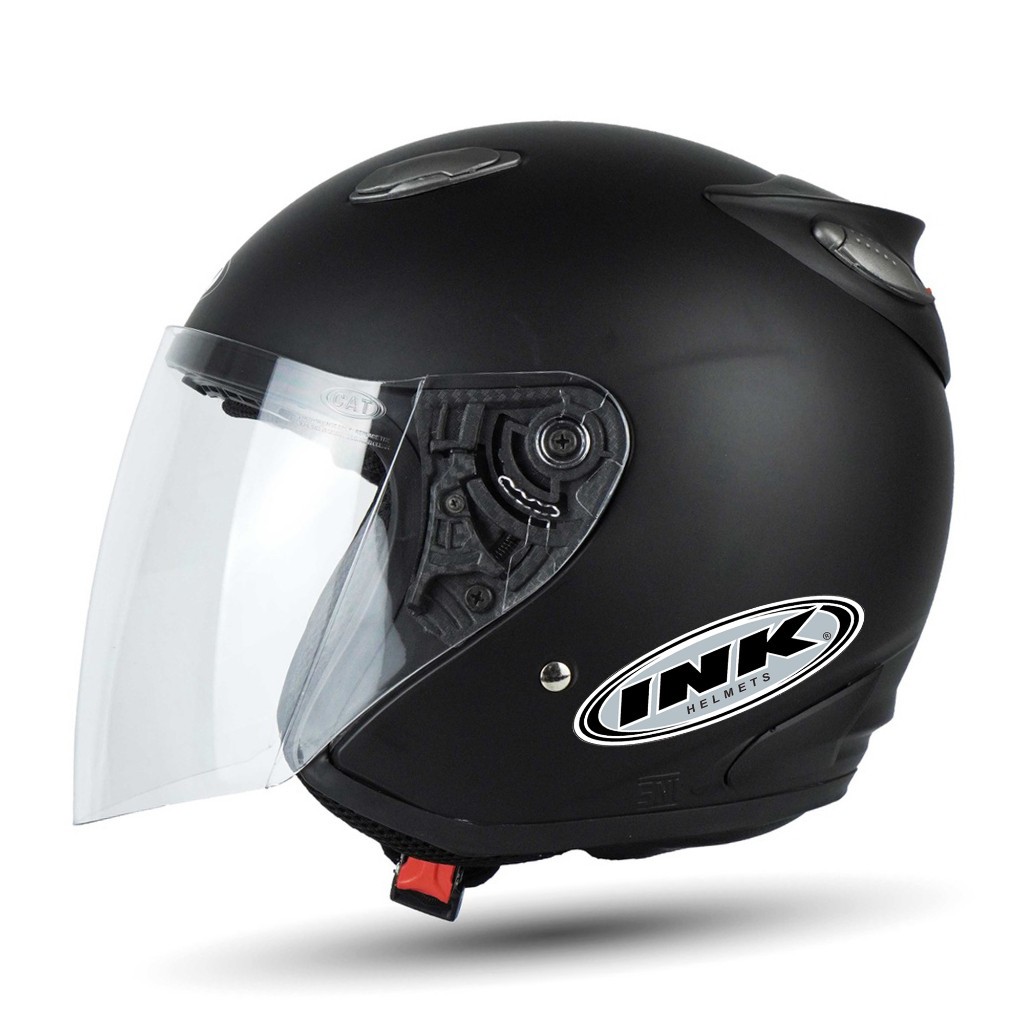 Helm Half Face Centro Basic Ink Solid Hitam Doff Kaca Clear/Helm Half face Dewasa Sni