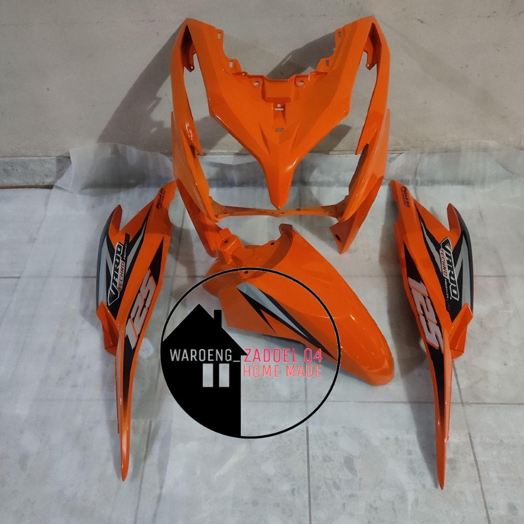 Cover Body Halus Honda Vario Techno 125 Fi Old KZR Orange