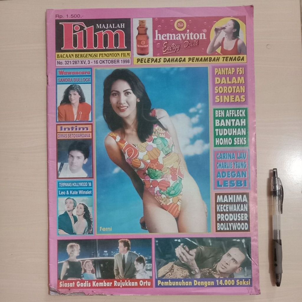 MAJALAH FILM TAHUN 1998 - Majalah Jadul Bekas Murah Original - B1