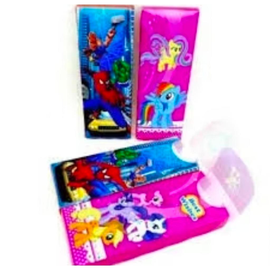 

1 Pack 12 Pcs Kotak pensil rakit / souvenir ulang tahun tempat pensil Random