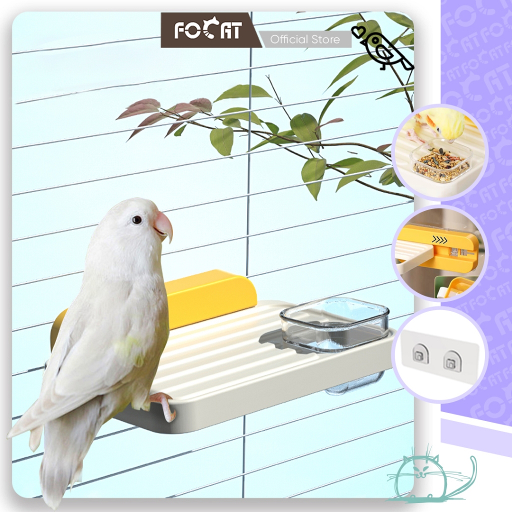 FOCAT Tempat Makan Burung & Tankringan Burung F46 Cepuk Wadah Pakan Burung Kecil / Tenggeran Burung