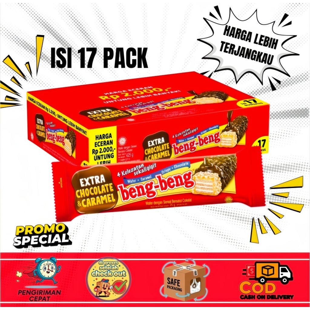

BENG BENG wafer Coklat Crispy Caramel isi 17