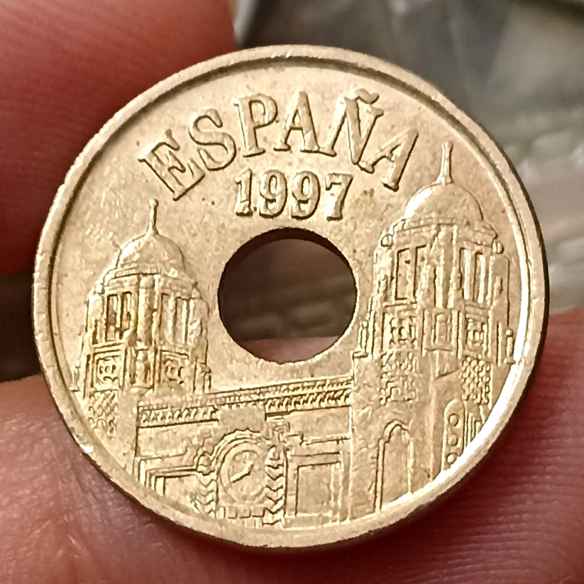 Koin Kuno Spanyol 25 Pesetas Melilla Tahun 1997