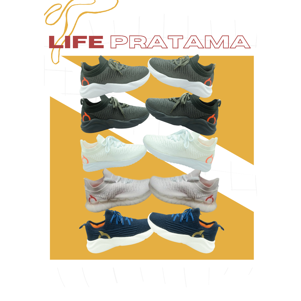 LIFE PRATAMA - ORTUSEIGHT GALACTIC - SEPATU RUNNING - BAHAN MESH - BERTALI - SEPATU UNISEX PRIA WANI