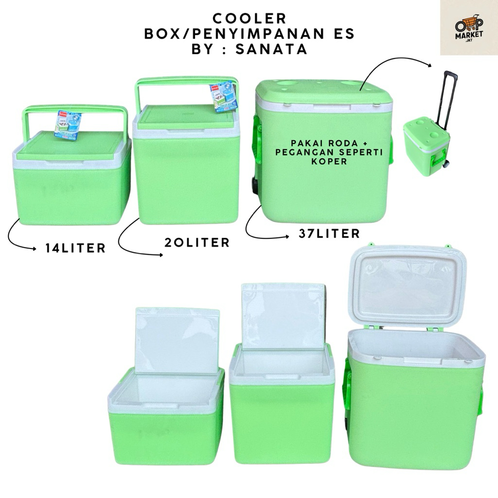 Sanata - Cooler Box Sanata 14 Liter 20 Liter dan 37 Liter + Tarikan Roda / Kotak Tempat Es Pendingin